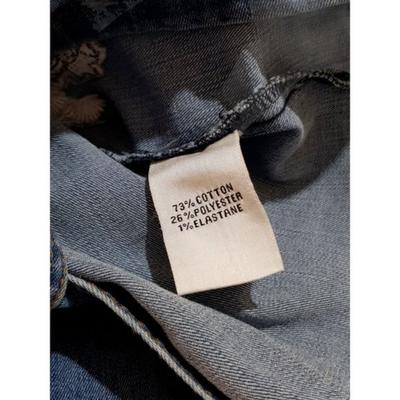 KATIES Size 10 Casual Blue Stretch Floral Embroidered Front-Split Denim Skirt - Picture 7 of 7